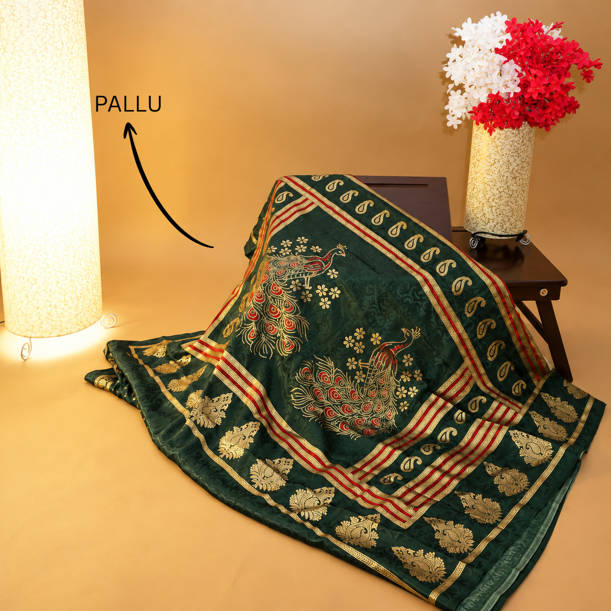 Hand-Block Printed Silk Saree