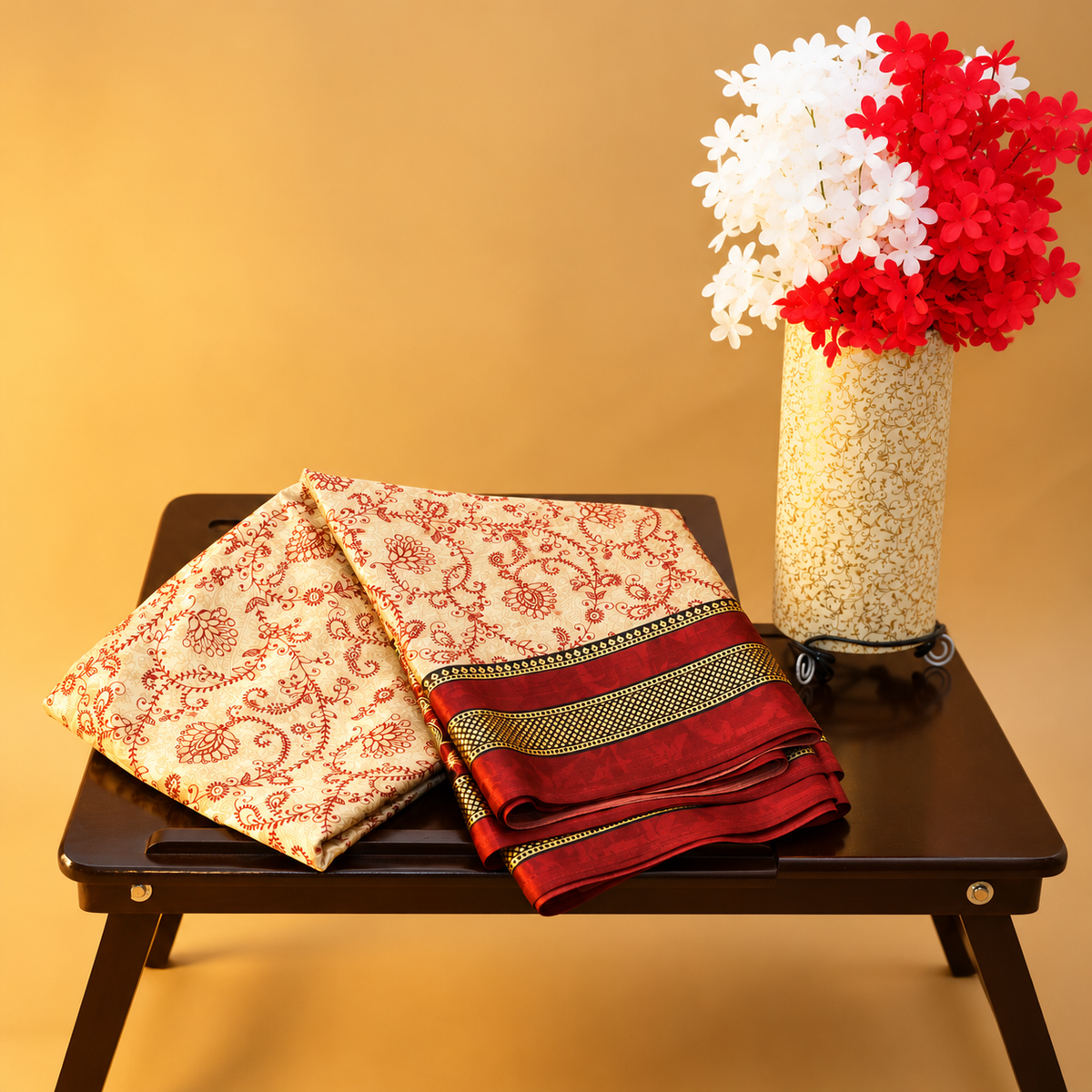 Hand-Block Printed Silk Saree
