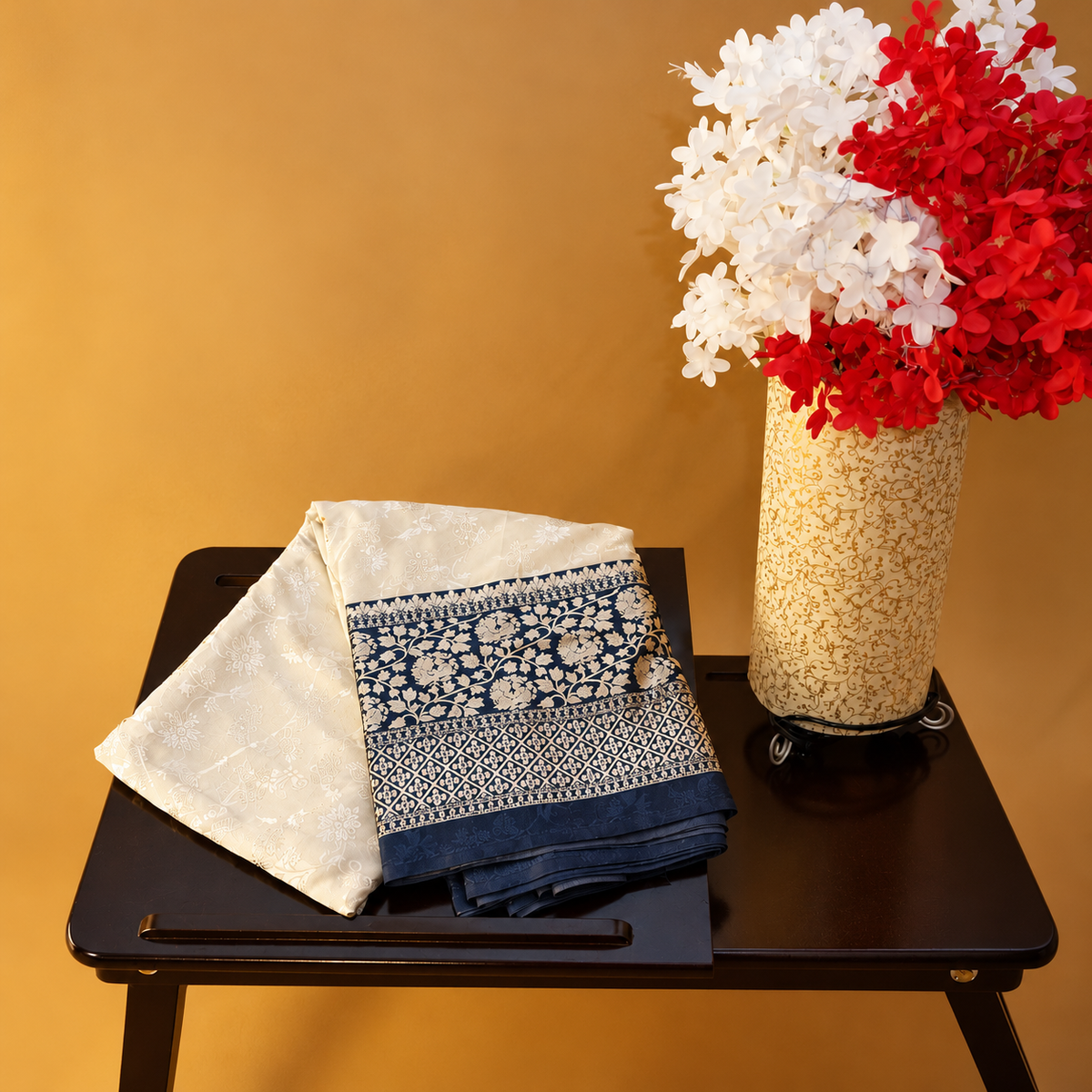 Hand-Block Printed Silk Saree