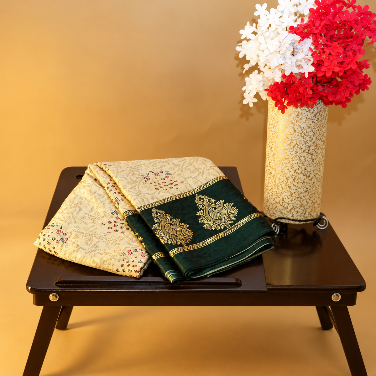 Hand-Block Printed Silk Saree