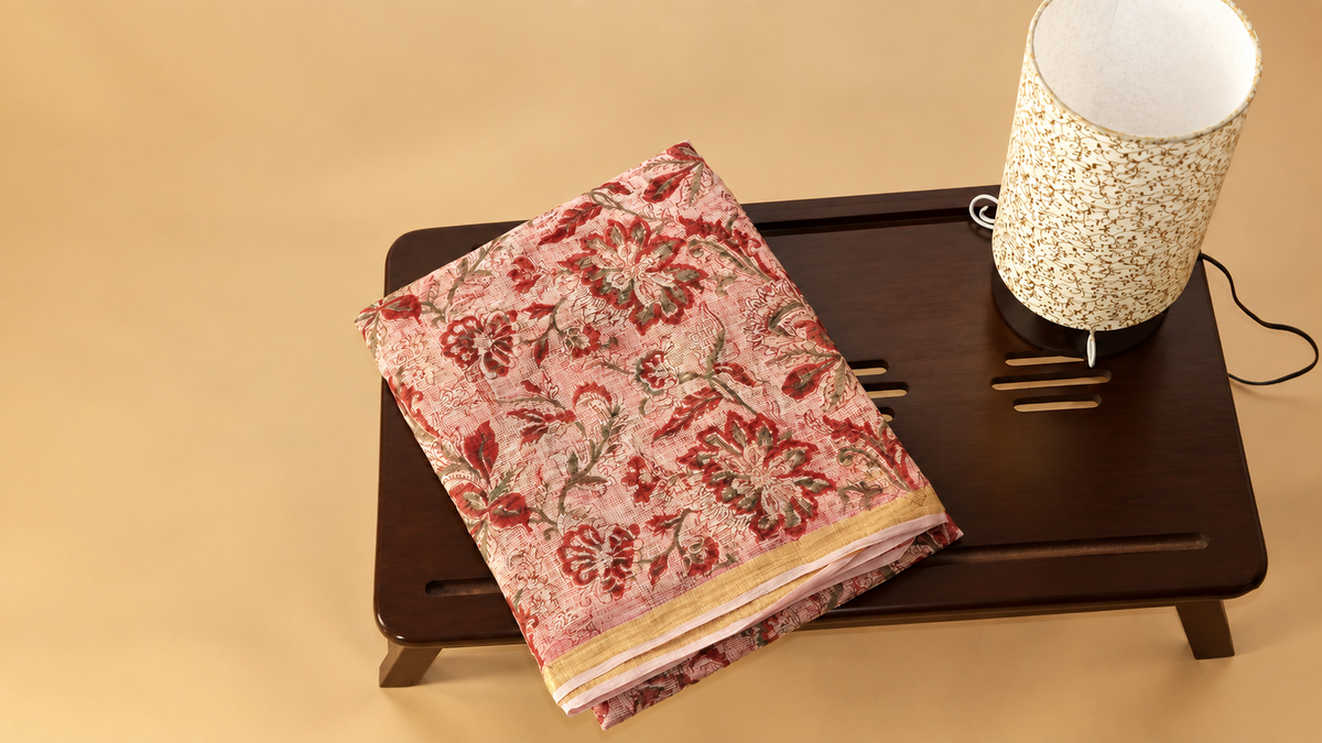 Hand-Block Printed Kota Doriya Saree