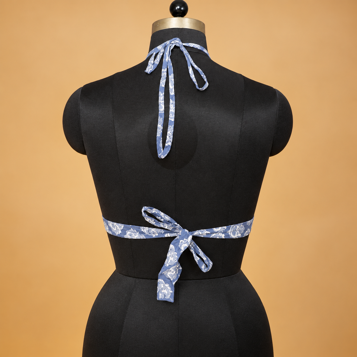 Handmade Indigo Bagru Block Print Cotton Bralette
