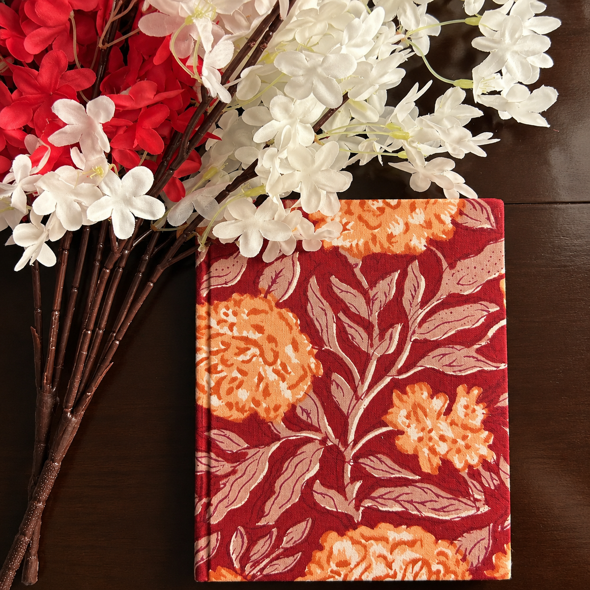 Marigold Bloom — Hand Block Print Diary
