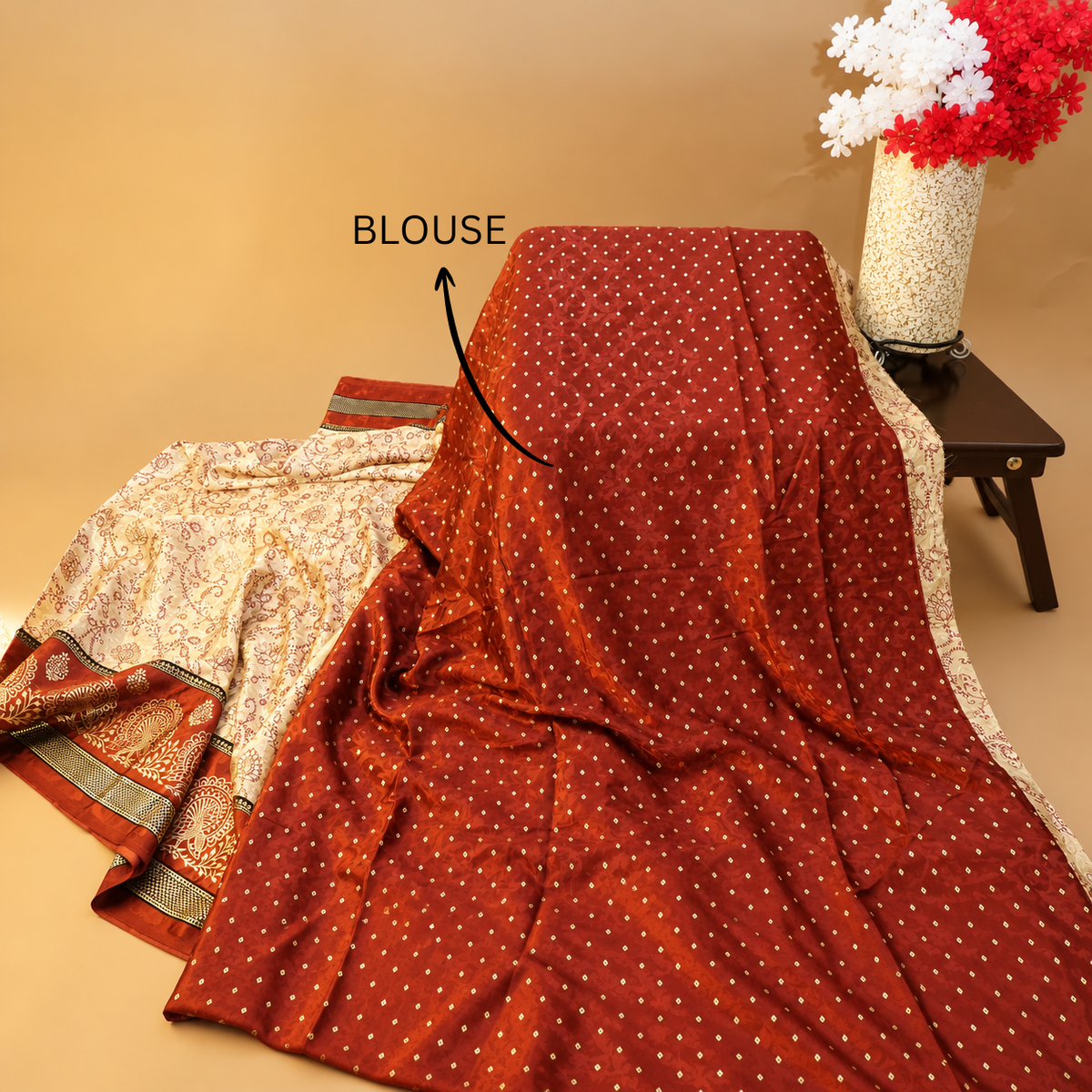 Hand-Block Printed Silk Saree