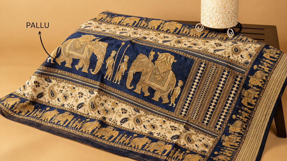 Parampara – Handblock Printed Khadi Cotton Saree