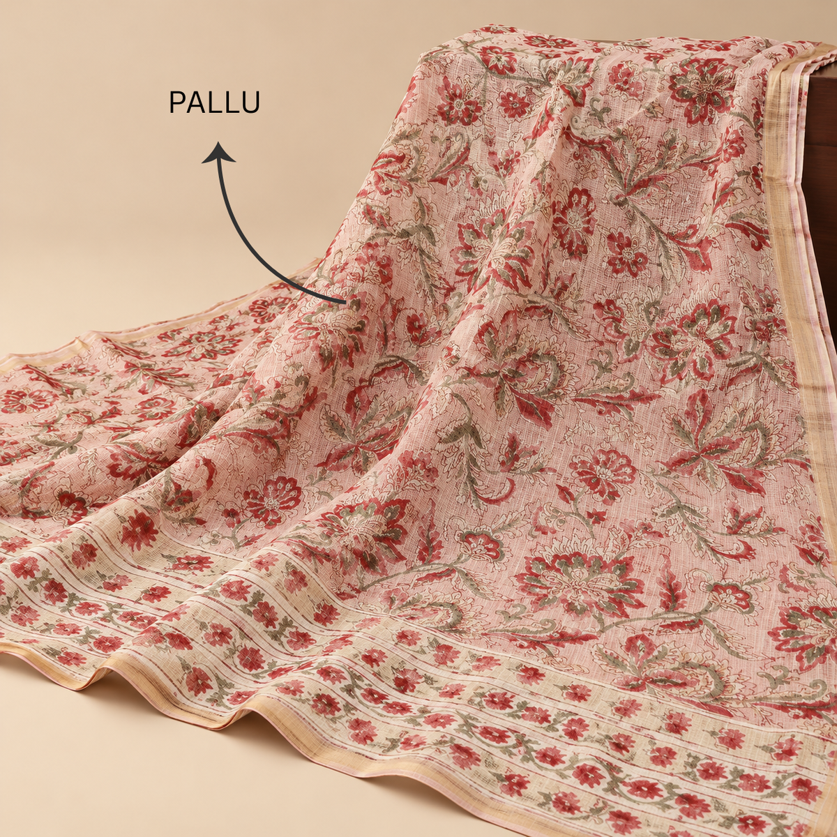 Hand-Block Printed Kota Doriya Saree