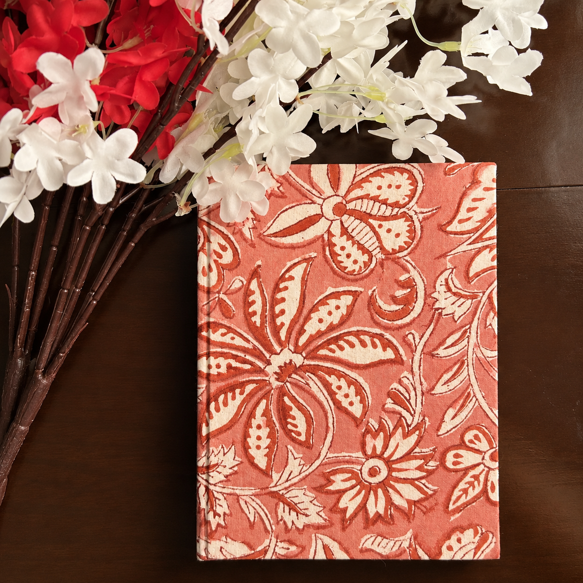 Rosewood Bloom — Hand Block Print Diary