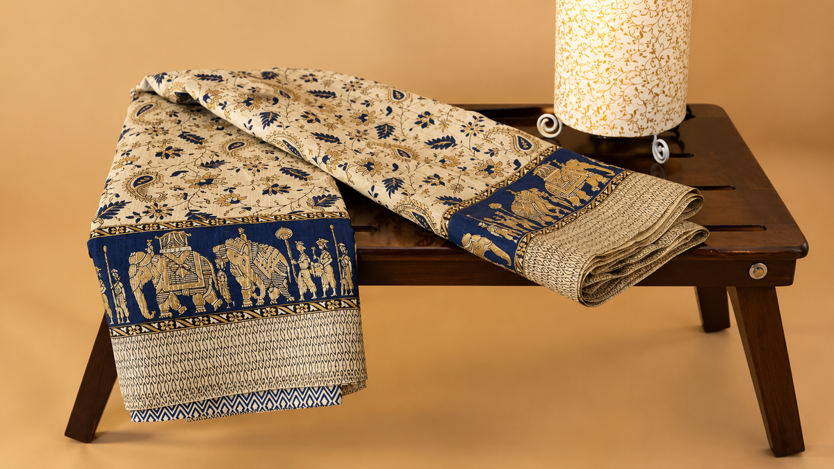 Parampara – Handblock Printed Khadi Cotton Saree