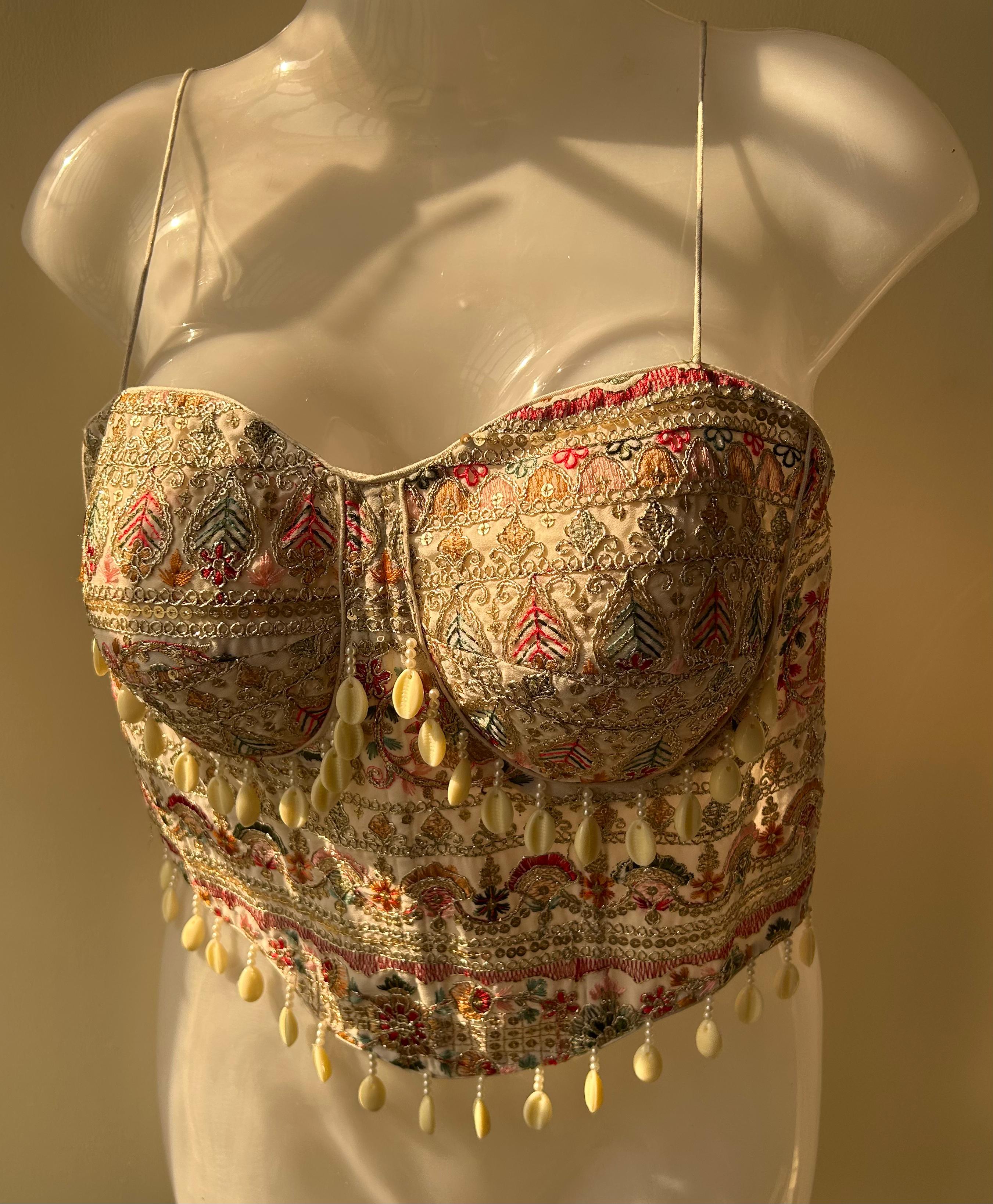 Noor Shell Embroidered Corset Blouse