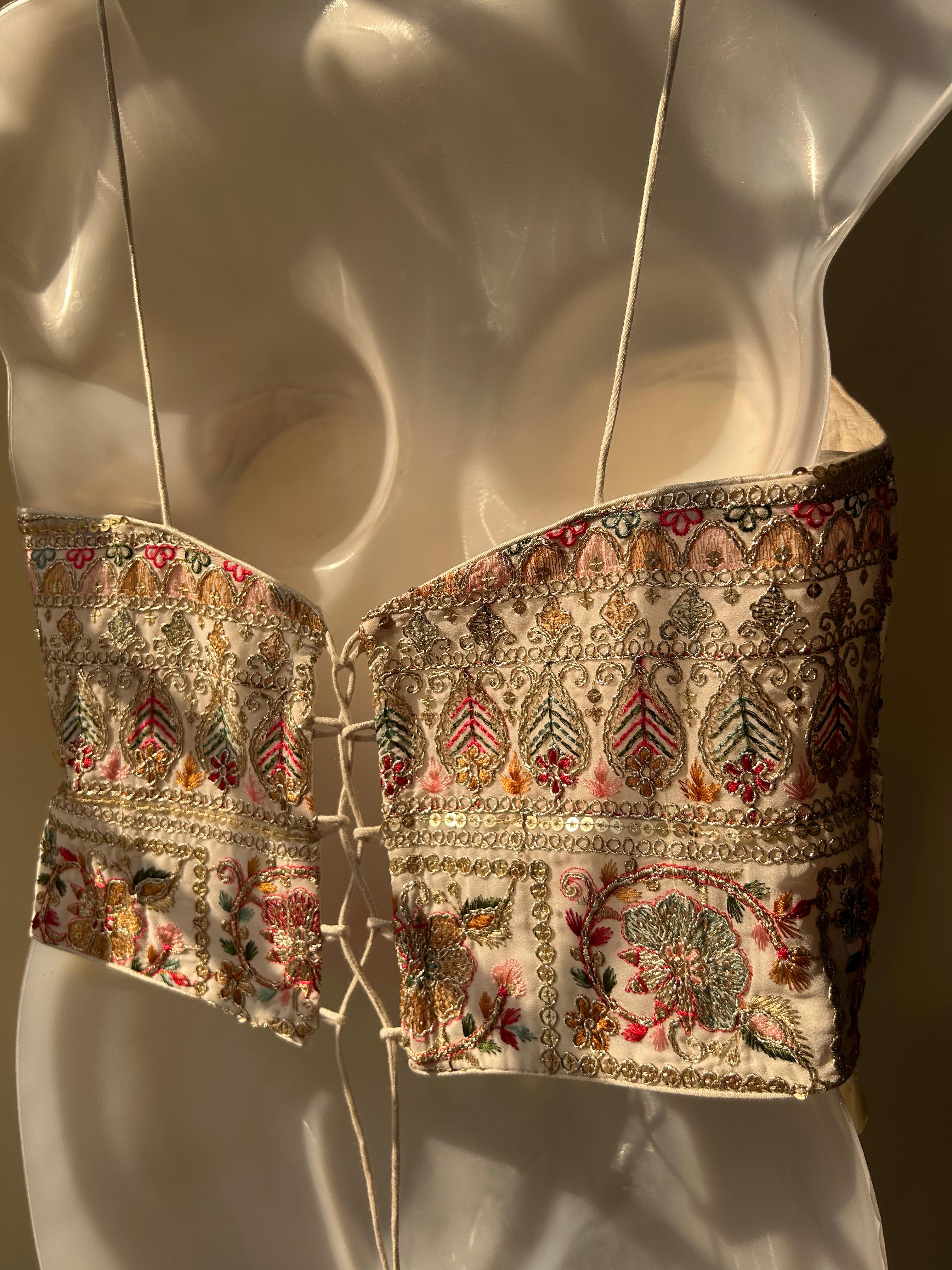 Noor Shell Embroidered Corset Blouse